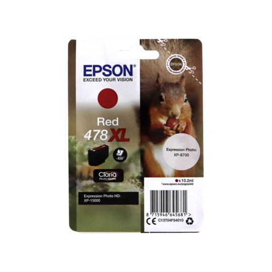 Epson 478XL Mustepatruuna punainen, 830 sivua