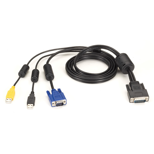 BLACK BOX SECURE KVM SWITCH CABLE - VGA, USB, CAC USB TO HD26, 12-FT. (3.7-M)