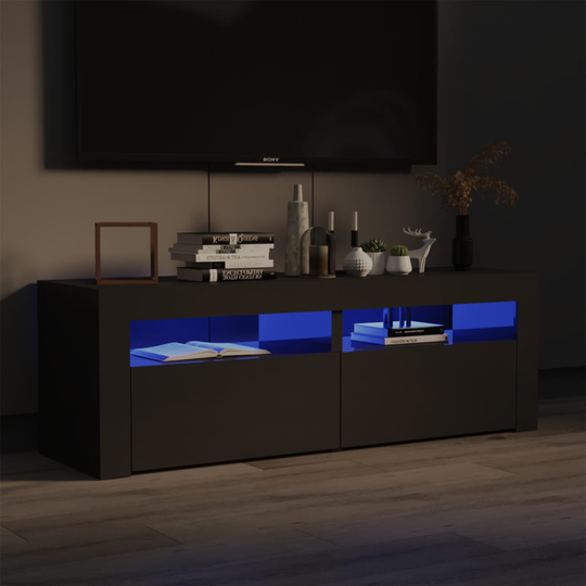 vidaXL TV-taso LED-valoilla korkeakiilto harmaa 120x35x40 cm