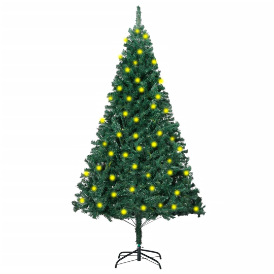 vidaXL Tekojoulukuusi LED-valot ja paksut oksat vihreä 150 cm