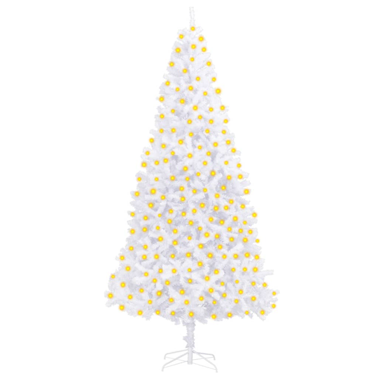 vidaXL Tekojoulukuusi LED-valoilla 300 cm valkoinen