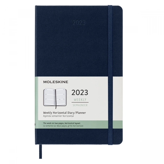 Moleskine 12M Weekly Planner Horizontal Hardcover Large Blue