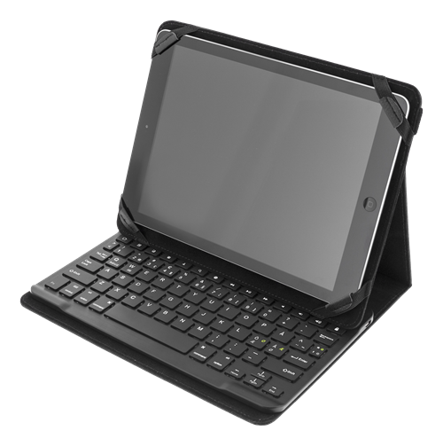 Suojus/Bluetooth Näppäimistö 10" Tableteille, Musta.