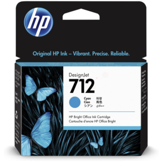 HP 712 Mustepatruuna syaani
