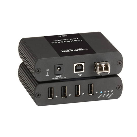 BLACK BOX USB EXTENDER - SINGLE-MODE FIBER, 4-PORT