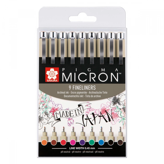 Sakura Pigma Micron Fineliner Color 9 kpl