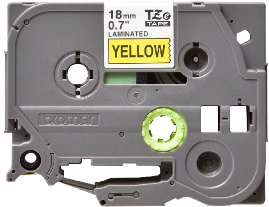 BROTHER TZ641 18 BLACK ON YELLOW