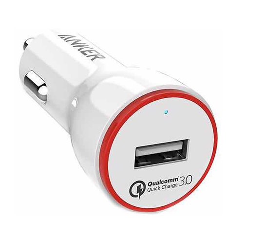 Anker PowerPort+ 1 USB autolaturi valkoinen