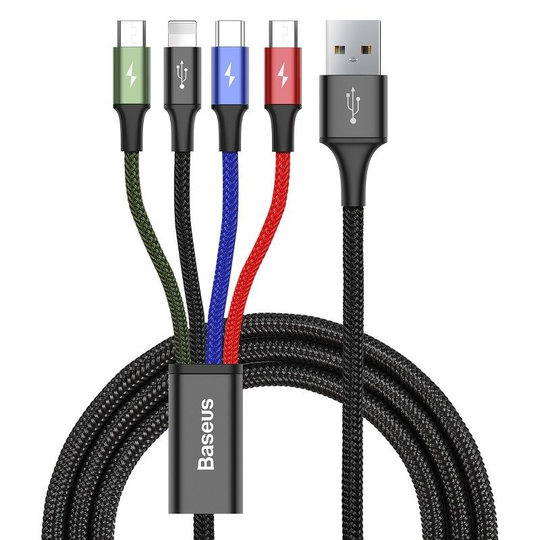 Baseus Rapid 4in1 Kaapeli USB - Lightning + USB-C + 2 x microUSB 1 2 m 3 5A