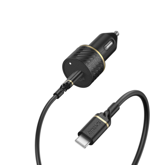 OTTERBOX CAR CHARGER BUNDLE USB C 18W USB-PD + USB C-C CABLE 1M - BLACK