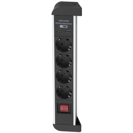 Airam 4 -porttinen jatkojohto + 2 USB