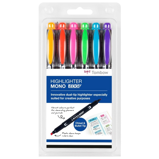 Tombow Highlighter MONO Edge 6-setti