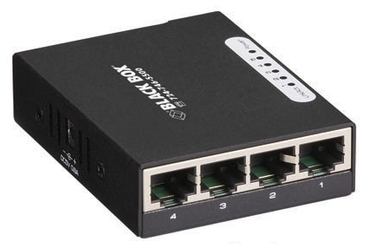 BLACK BOX LBS005 SERIES FAST ETHERNET (100-MBPS) SWITCH - (5) 10/100-MBPS COPPER RJ45, USB POWERED,