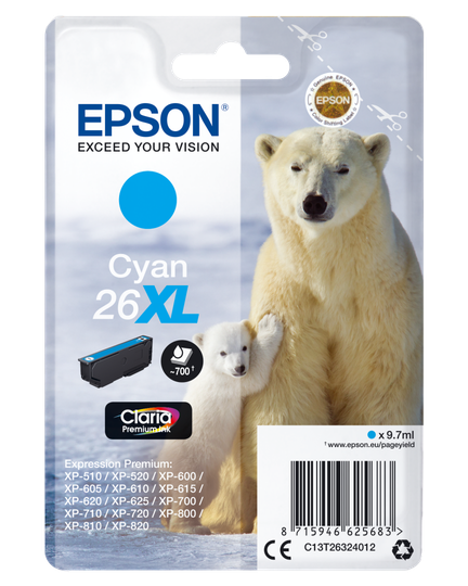 EPSON 26XL Ink Cartridge Cyan