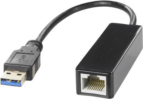 USB 3.0 Verkkosovitin, Jossa Sisäinen Flash-muisti, Gigabit, 1xRJ45, 1xUSB3.0 Tyyppi A Ur, Musta