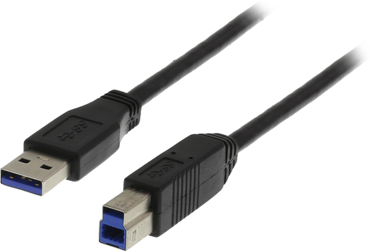 USB 3.0 Kaapeli, A Ur - B Ur, 3m, Musta