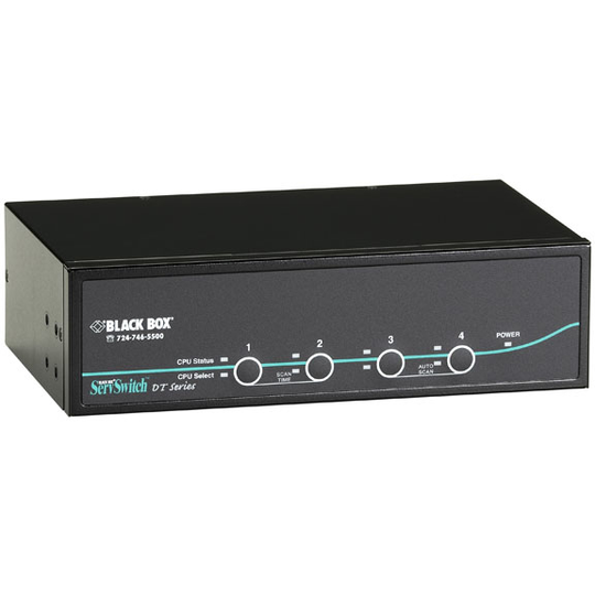 BLACK BOX DT SERIES DESKTOP KVM SWITCH - DUAL-HEAD DVI-D, USB, 4-PORT