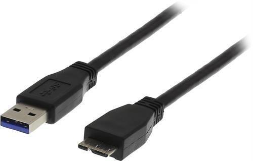 USB 3.0 Kaapeli, A Ur - Micro B Ur, 1m, Musta