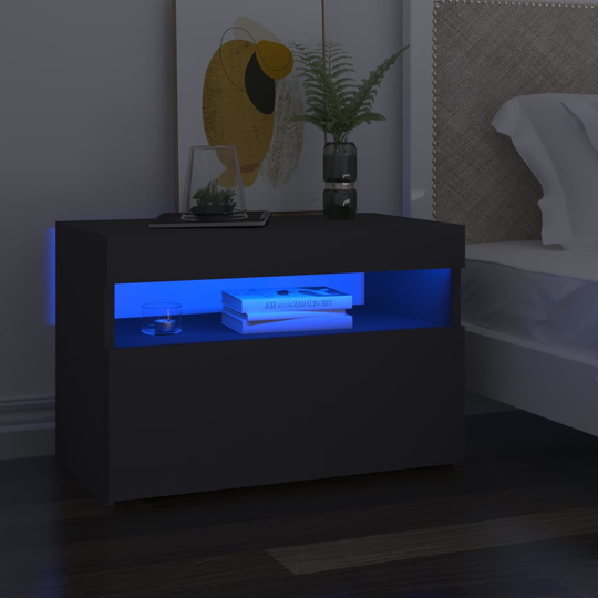 vidaXL TV-taso LED-valoilla harmaa 60x35x40 cm