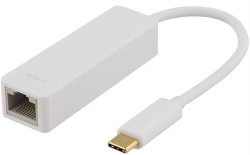 USB 3.1 -verkkosovitin, Gigabit, 1 X RJ45, 1 X USB 3.1 Type C Uros, Valkoinen