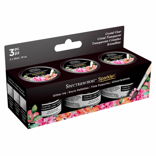 Spectrum Noir Sparkle Ink 30ml 3-setti Crystal Clear