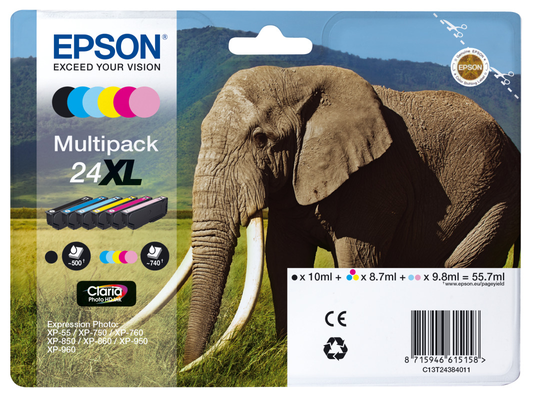 EPSON 6-COLOURS 24XLCLARIA PHOTO HD INK