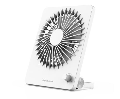 USB Fan, Rechargable Battery 2000mAh, Multi Speeds, White