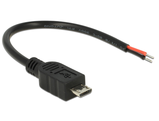 This USB Cable With Open Wires Can Be Used To Power Modules Or Devices Via An Existing Micro USB Por