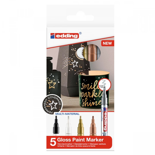Edding Gloss Paint Marker Calligraphy 5-set Metallic