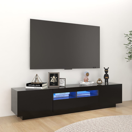 vidaXL TV-taso LED-valoilla musta 180x35x40 cm