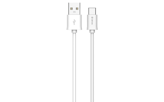 Devia USB Type-C Lataus- ja synkronointikaapeli 2 1A valkoinen