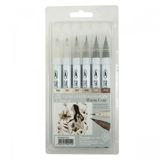 ZIG Kuretake Clean Color Real Brush 6 kpl