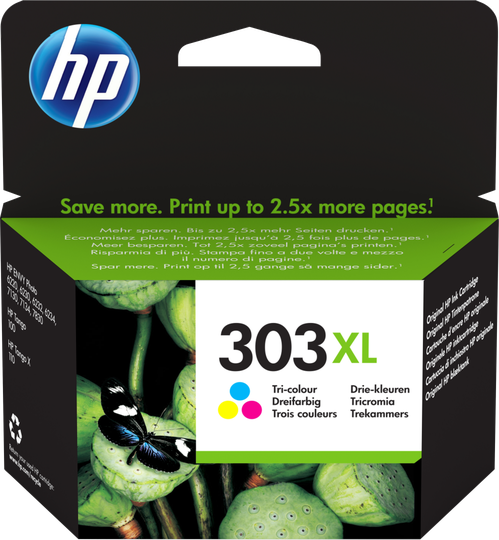 HP 303XL High Yield Tri-color Ink Cart.