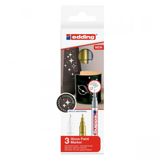 Edding Gloss Paint Marker Fine 3-set Metallic