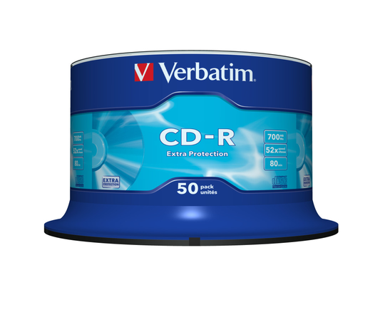 CD-R, 52x, 700 MB/80 Min, 50-pack Spindel, Extra Protetcion