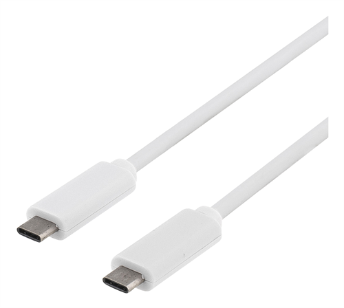 USB 3.1 -kaapeli, Gen 1, Type C - Type C, 1 M, 3A, Valkoinen