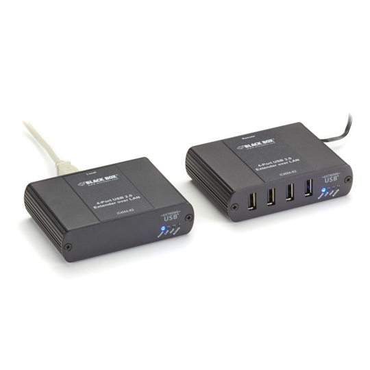 BLACK BOX USB 2.0 EXTENDER - CATX/LAN, 4-PORT