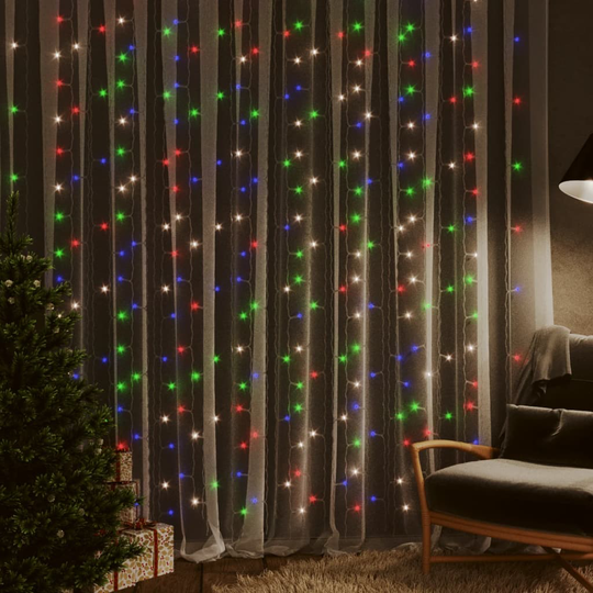vidaXL LED-valonauhaverho keijuvalot 3x3 m 300xLED värikäs 8 toimintoa
