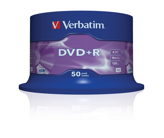 DVD+R, 16x, 4.7 GB/120 Min, 50-pack Spindel, AZO
