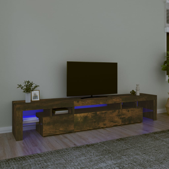 vidaXL TV-taso LED-valoilla savutammi 215x36,5x40 cm