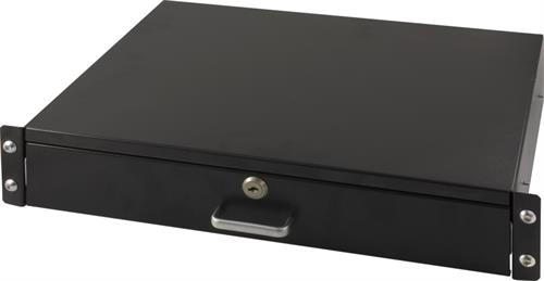 2U 19" Vetolaatikko Säilytykseen, Lukittava
