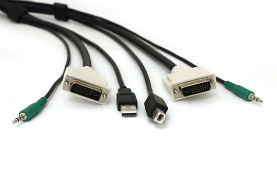 BLACK BOX SECURE DVI KVM CABLE - USB A-B, 3.5MM AUDIO, 6-FT. (1.8-M)