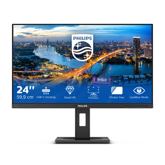 PHILIPS 246B1 24" QHD IPS HAS USB-C/DP/HDMI/RJ45 PD 90W