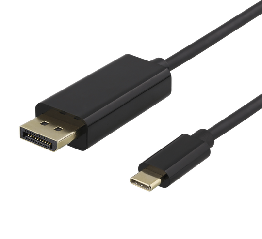 USB-C - DisplayPort Cable, 4K UHD, Gold Plated, 0.5m, Black