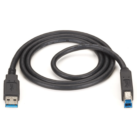 BLACK BOX USB 3.0 CABLE - TYPE A MALE TO TYPE B MALE, BLACK, 6-FT. (1.8-M)