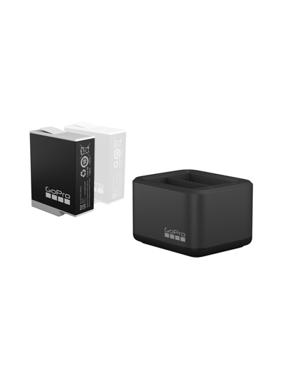 Gopro dual battery charger + enduro battery (hero 10 & 9) -akku ja kaksoislaturi