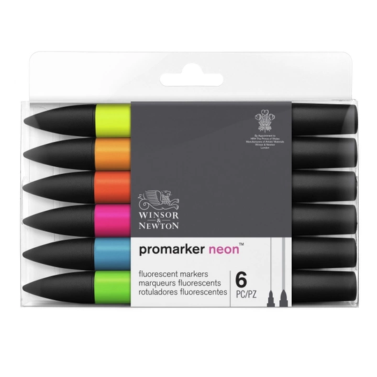 Winsor & Newton Neon Marker 6-setti