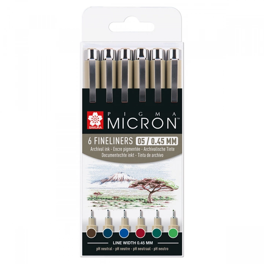 Sakura Pigma Micron 6-set 05 Earth Colours