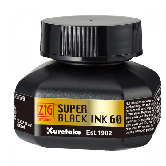ZIG Kuretake Cartoonist Super Black Ink 60 ml Musta