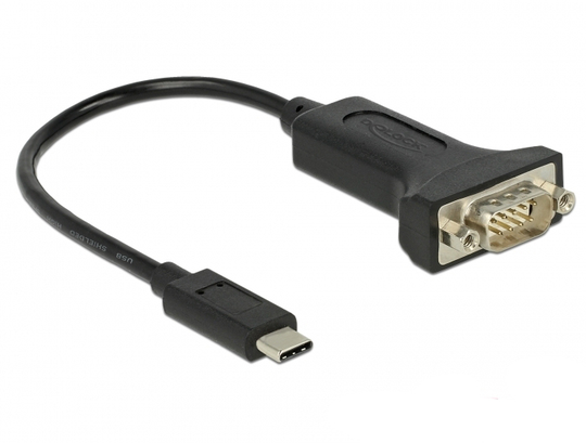 This USB Type-C To Serial Adapter By Delock Provides A Compatible RS-232 DB9 Interface For Printers,